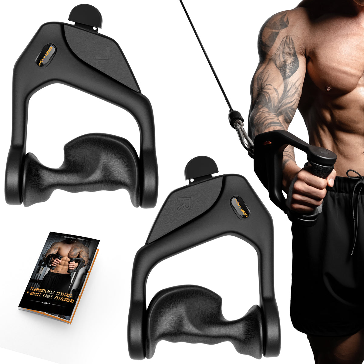 Ergonomic Non-Slip D Handle Cable Attachment, Cable Machine Handles for LAT Pulldown, Gym Handles for Cables with Capacity Up to 600LBS