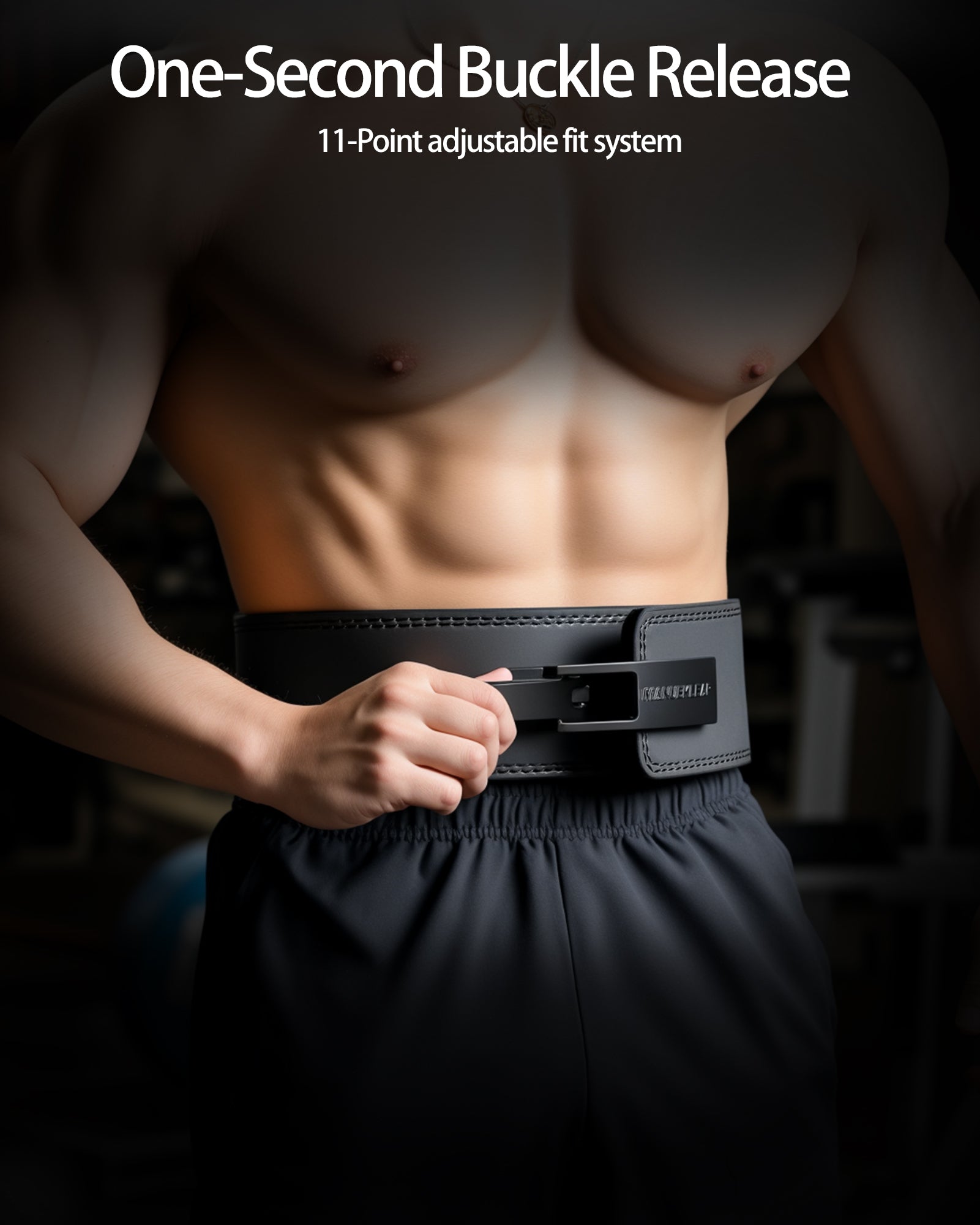 quick release lever buckle weightlifting belt in use