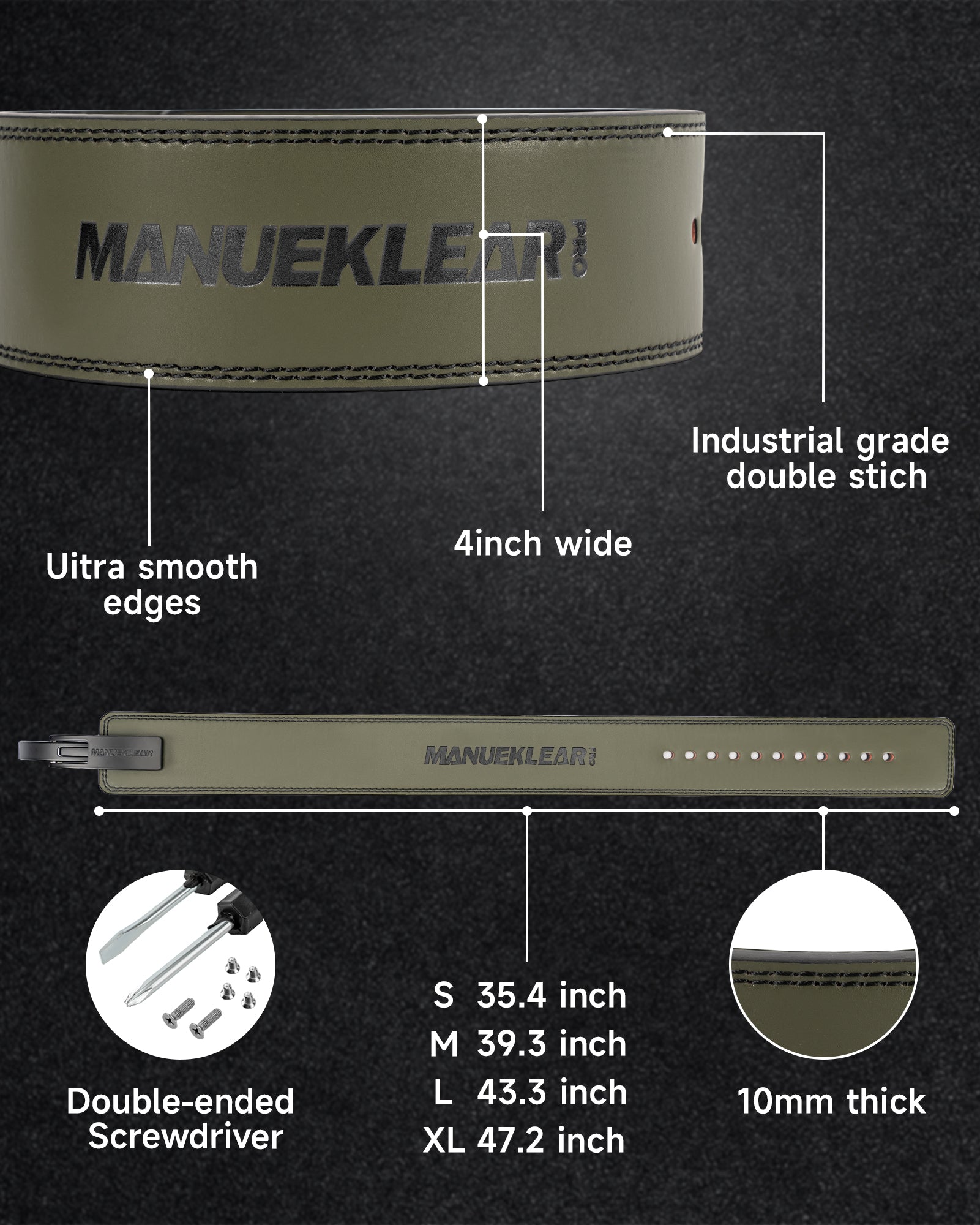 weightlifting belt material details and features