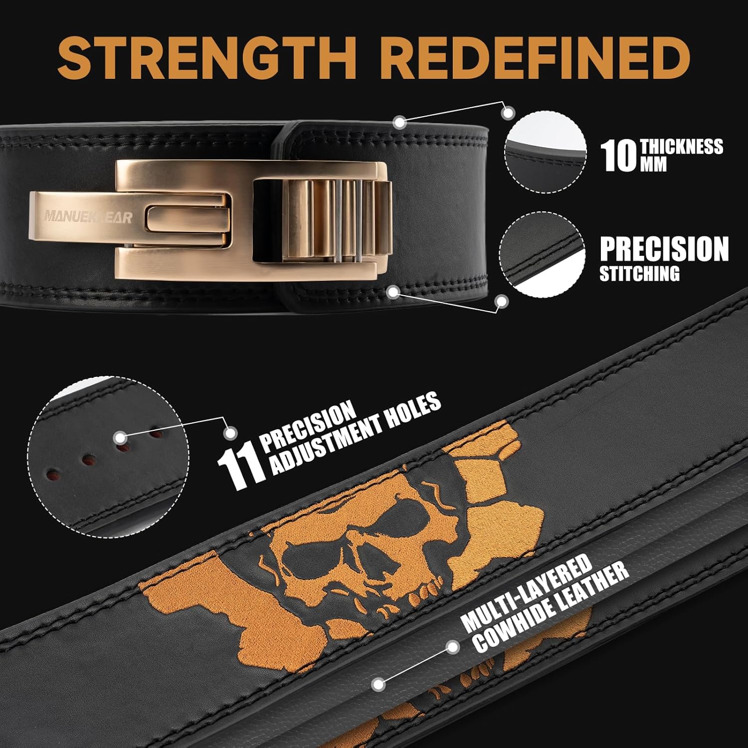 Lever Weightlifting Belt for All | Adjustable Heavy-Duty Buckle