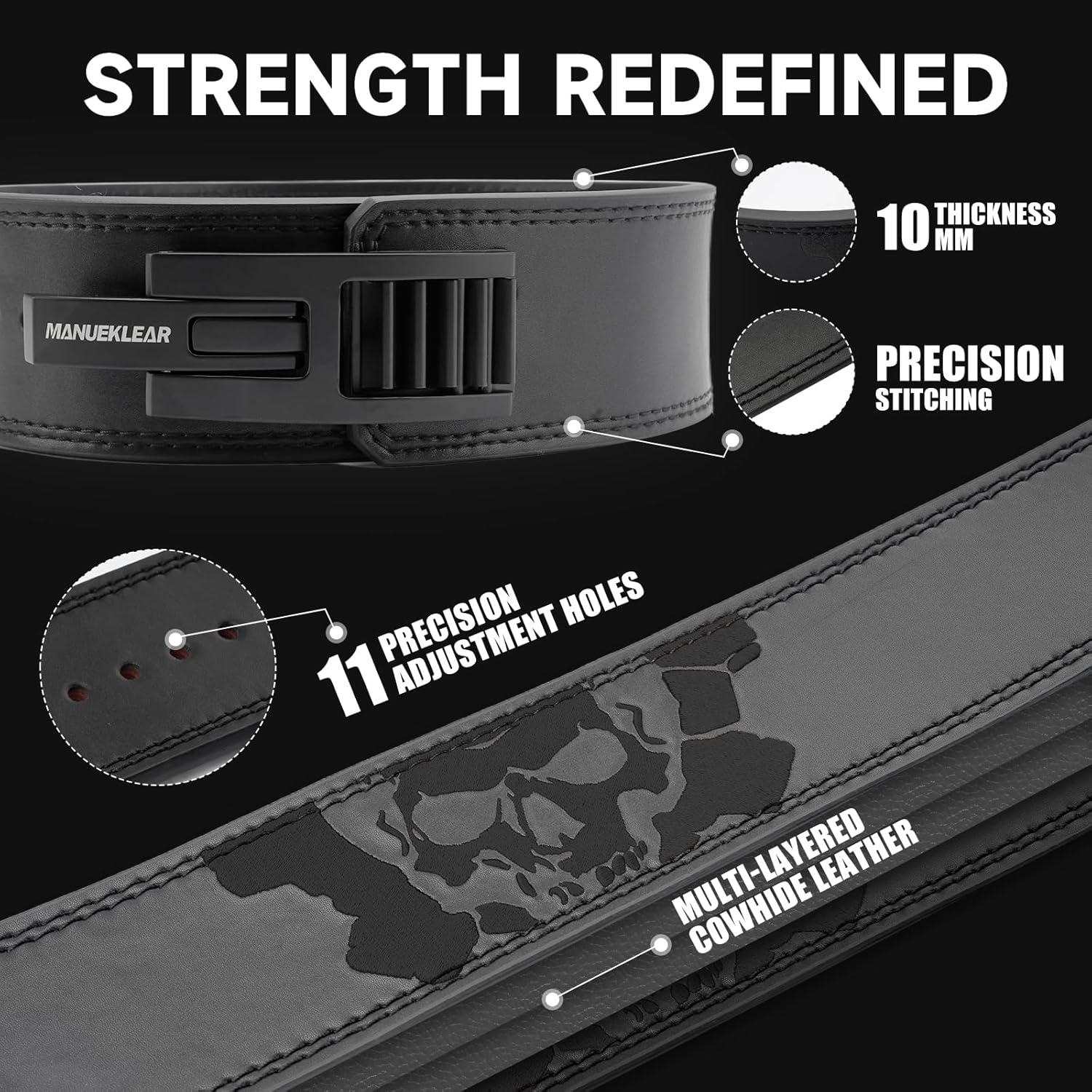Lever Weightlifting Belt for All | Adjustable Heavy-Duty Buckle