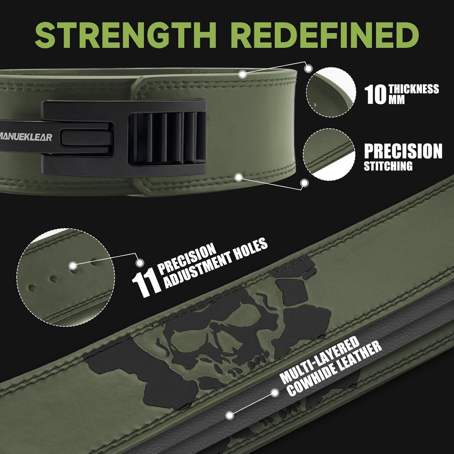 Lever Weightlifting Belt for All | Adjustable Heavy-Duty Buckle