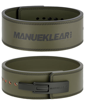 leather weight lifting belt front and back view