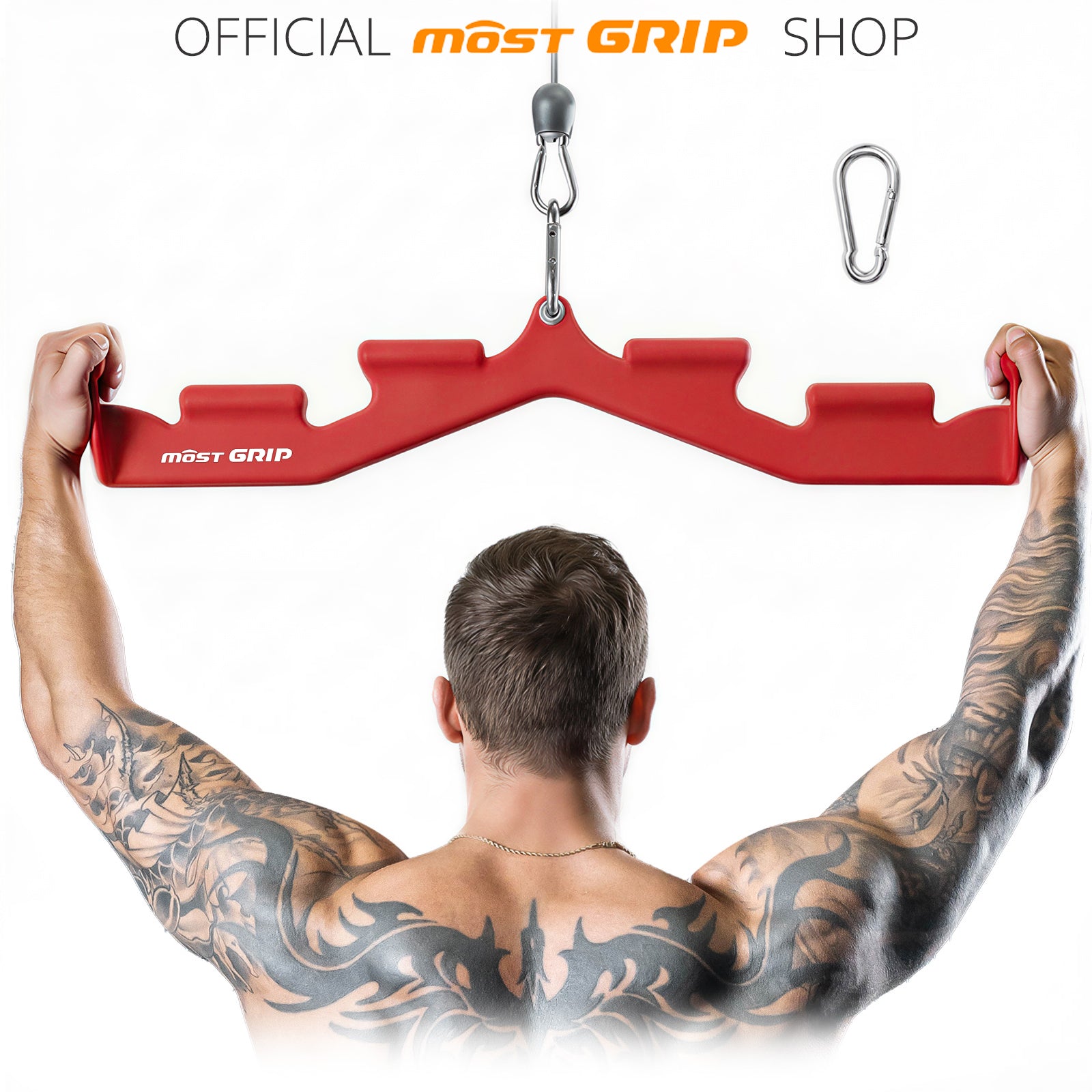 MOST GRIP Ergonomic Lat Pulldown Bar Attachment for Cable Machine