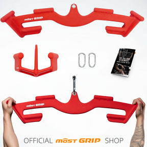 MOST GRIP LAT Pull Down Bars Set, Triangular Stability LAT Pulldown Attachments with 8 Ergonomic Handles for Whole Back Training, Non-Slip Cable Machine Attachment for Gym Home Workout