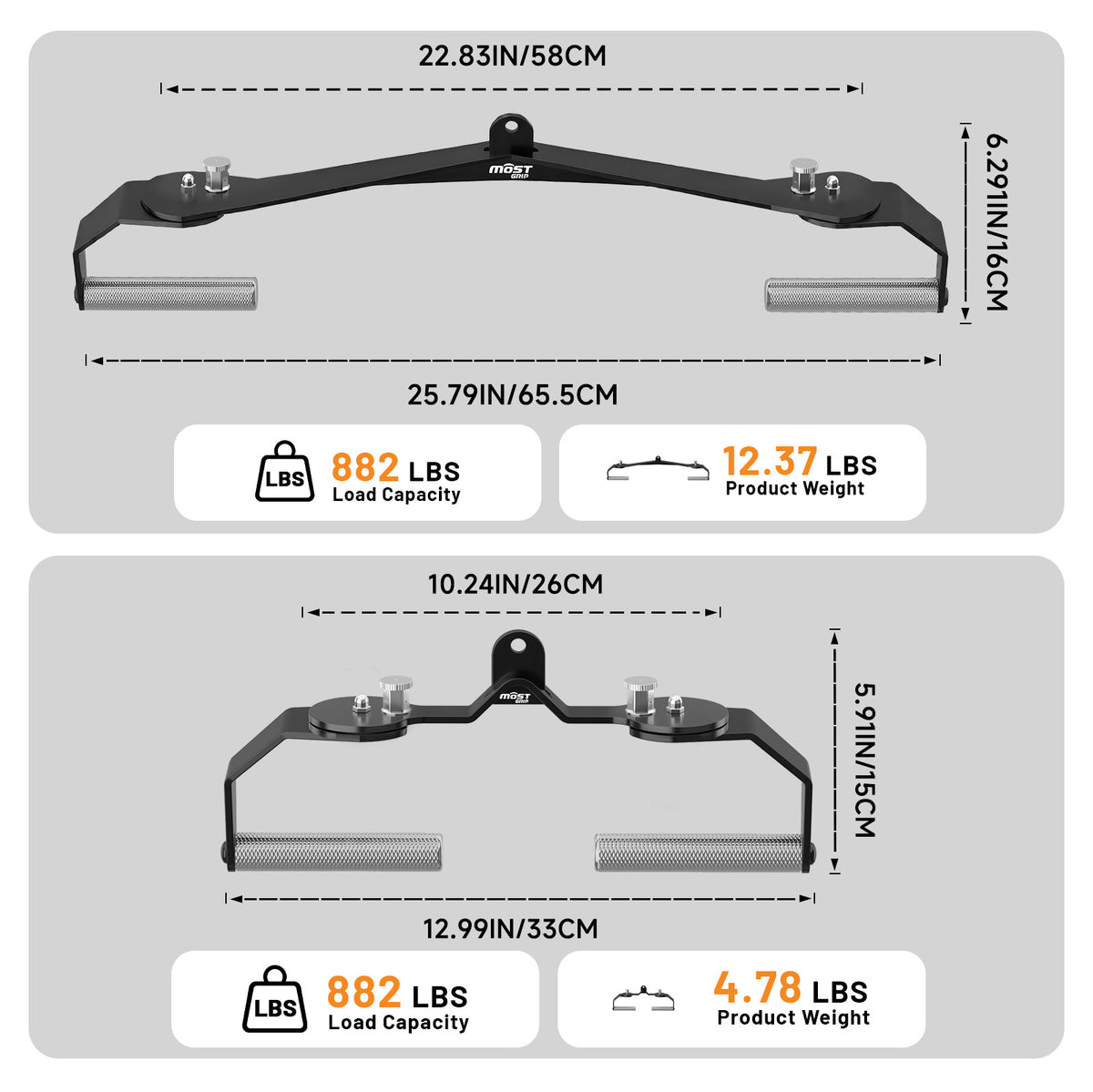 Lat Pull Down Bar Set with 360° Rotatable Handles, Lat Pulldown Attachments for Whole Back Training, Heavy-Duty Locking LAT Pulldown Bars for Home Gym Cable