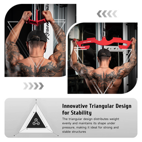 MOST GRIP LAT Pull Down Bars Set, Triangular Stability LAT Pulldown Attachments with 8 Ergonomic Handles for Whole Back Training, Non-Slip Cable Machine Attachment for Gym Home Workout
