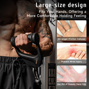 MOST GRIP Ergonomic Non-Slip D Handle Cable Attachment, Cable Machine Handles for LAT Pulldown, Gym Handles for Cables with Capacity Up to 600LBS