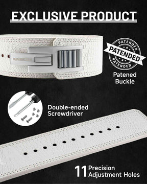 MANUEKLEAR 10mm Lever Weightlifting Belt | Quick-Lock Buckle for Men & Women