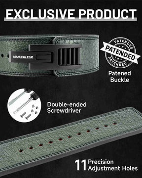 MANUEKLEAR 10mm Lever Weightlifting Belt | Quick-Lock Buckle for Men & Women