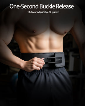 quick release lever buckle weightlifting belt in use