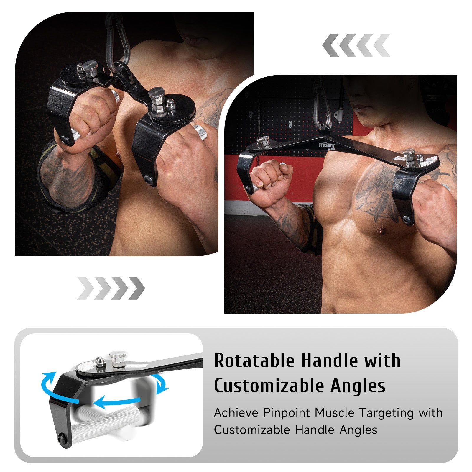 Juego de barra Lat Pulldown con mangos giratorios 360°, accesorios Lat Pulldown para entrenamiento completo de espalda, barras Lat Pulldown de bloqueo de alta resistencia para cable de gimnasio en casa
