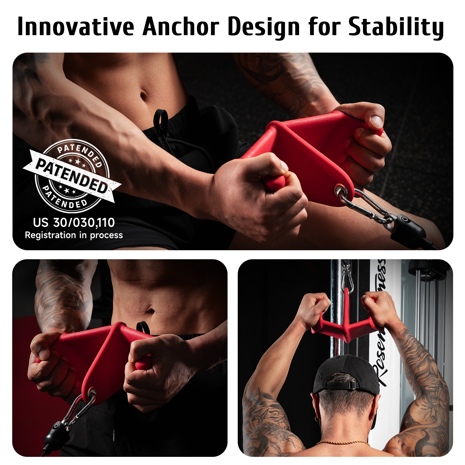 MOST GRIP LAT Pull Down Bars Set, Triangular Stability LAT Pulldown Attachments with 8 Ergonomic Handles for Whole Back Training, Non-Slip Cable Machine Attachment for Gym Home Workout