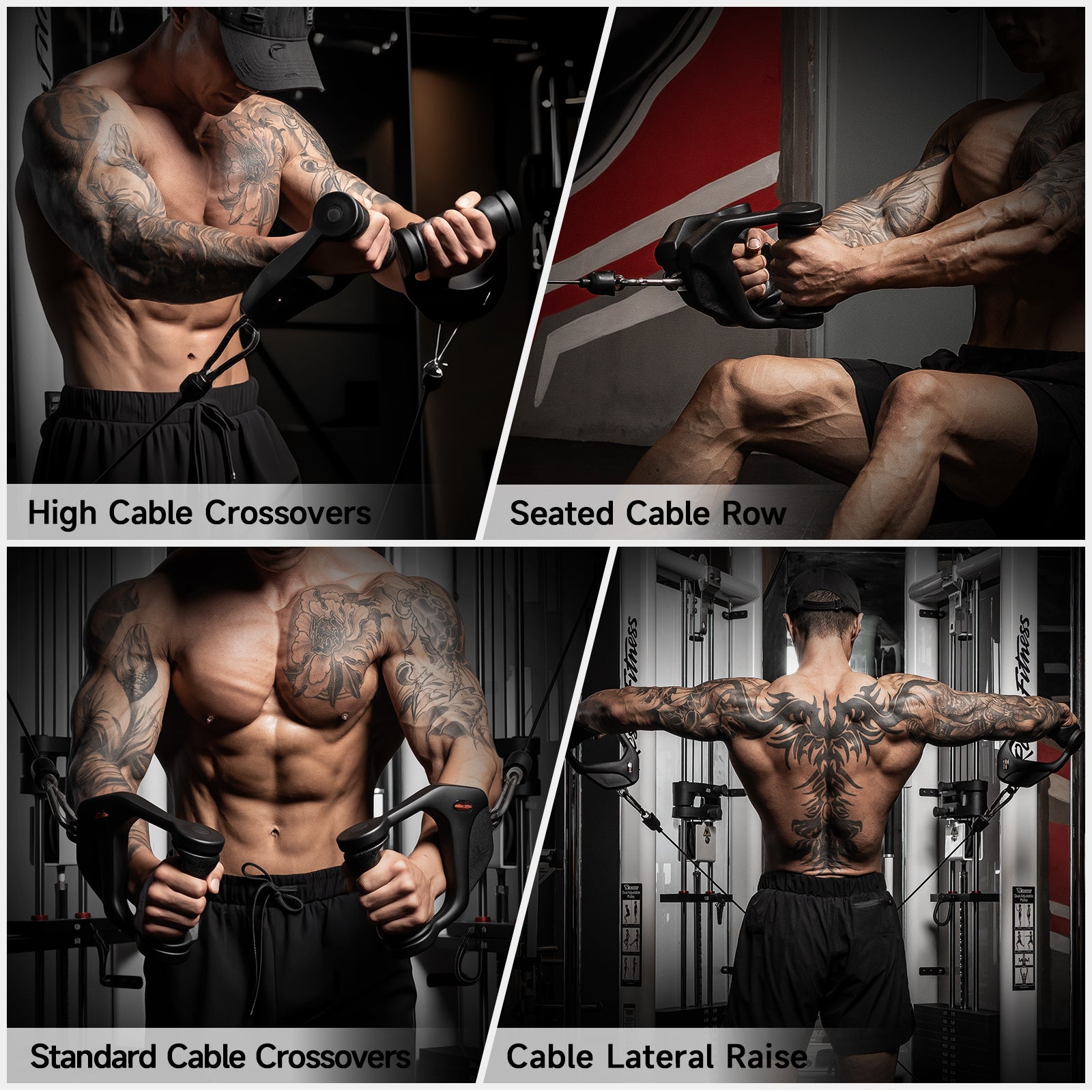 MOST GRIP Ergonomic Non-Slip D Handle Cable Attachment, Cable Machine Handles for LAT Pulldown, Gym Handles for Cables with Capacity Up to 600LBS