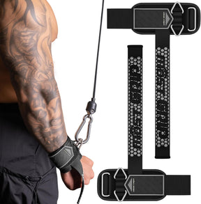 Drip Glue Non-Slip Wrist Straps for Weightlifting, 2-in-1 Lifting Straps with D Rings for Cable Machine Workout, 10mm Neoprene Padded Wrist Wraps for Weight Lifting Deadlift