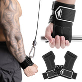 [SOLD IN PAIR]Double Rubber Non-Slip Gym Wrist Sraps With D-Ring