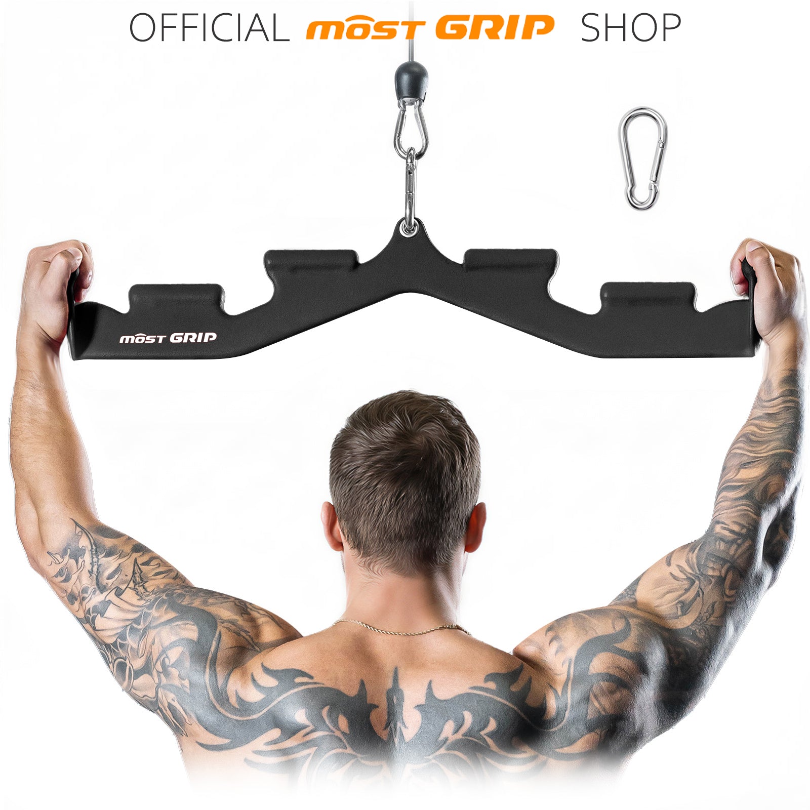 LAT Pull Down Bar with 6 Ergonomic Handles, Neutral Grip LAT Pulldown Attachments for Whole Back Training, Wide Grip LAT Pulldown Bars for Home Gym Cable