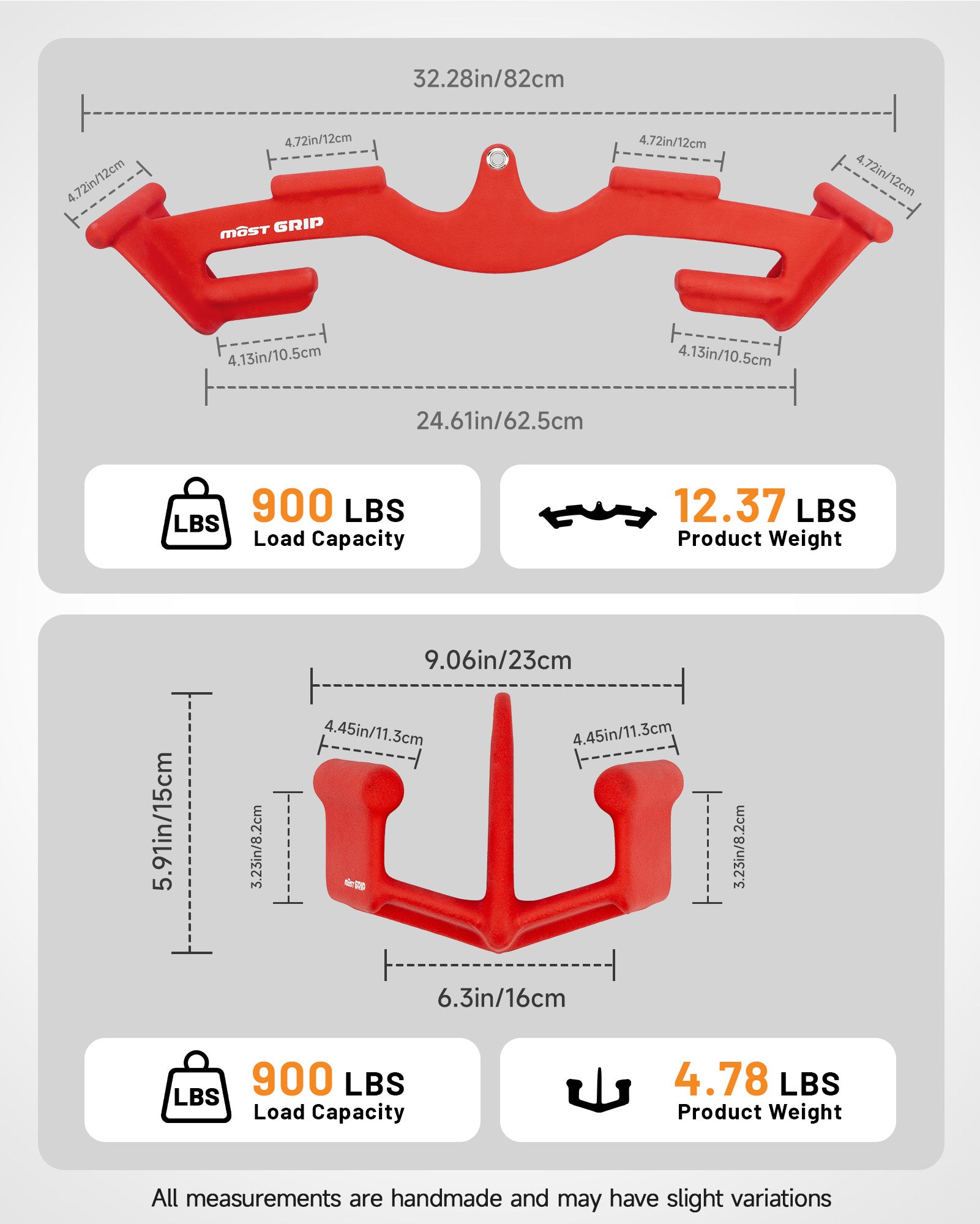 Specifications of red LAT pulldown and V bar set, durable steel construction for home gyms