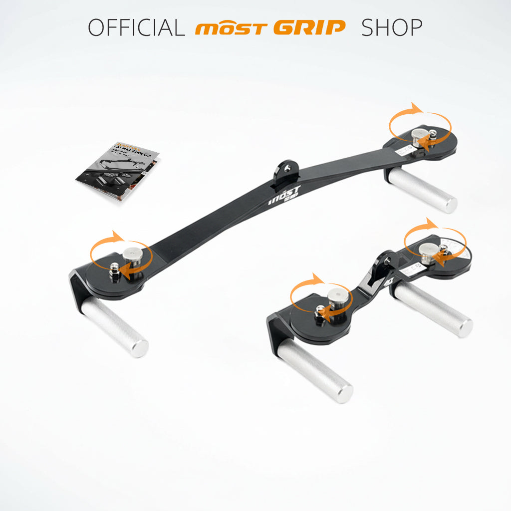 Lat Pull Down Bar Set with 360° Rotatable Handles, Lat Pulldown Attachments for Whole Back Training, Heavy-Duty Locking LAT Pulldown Bars for Home Gym Cable
